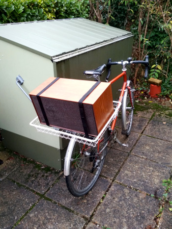 Speaker on bike rack